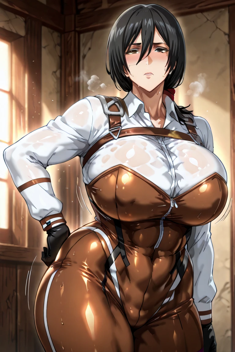 Browsing Caution,(Best image quality,highest quality,Highest Resolution,Ultra-Realistic Images,Very detailed,masterpiece),((Casca has sex with a horse:1.2)), (((Raped by a horse))),Latex Top,Black short hair,Brown Skin,Anatomically correct,(Big Breasts),Erect nipples,((Sweaty skin)),(((Excessive sweating))), ((Pussy juice)), (((Woman with huge penis))),(((bestiality:1.2)),Browsing Caution,