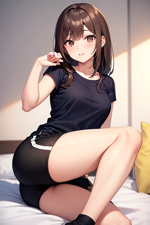1 female、woman with very long black hair、Busty women、Spectacular views、Night Scene、The view from the top of the hill、Full moon night sky、swirling starry sky、8K、Best Quality、The woman's whole body is in the photo、The woman is wearing a miniskirt and her crotch is visible.、Standing motionless in golf wear, staring at the ball、The thong is transparent、、With a golf club、Sitting squatting