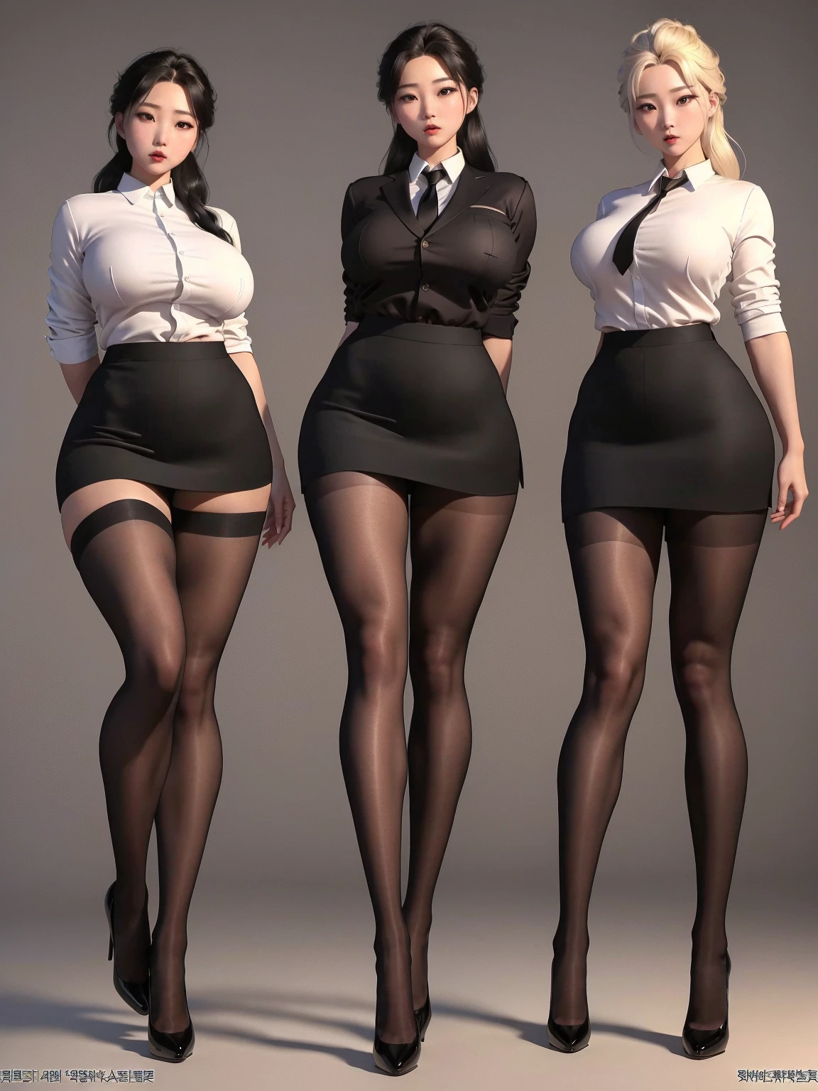 A curvaceous, cute and skinny super large biggest thick ass realist secretary , dressed in a tight-fitting skirt that hugs her voluptuous large and thick hips and round huge thick ass behind. perky breasts, which are just barely contained within the constraints of her buttoned-up attire. pantyhose, big and thick and ass, large and wide thick hips