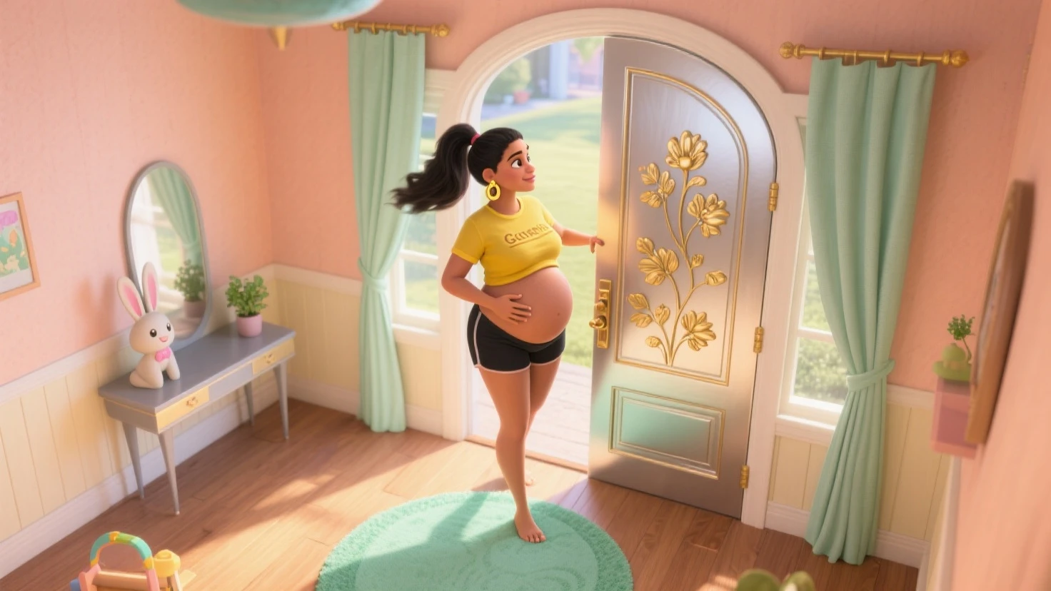 uma mulher branca com cabelo escuro estilo disney pixar alta qualidade melhor qualidade
