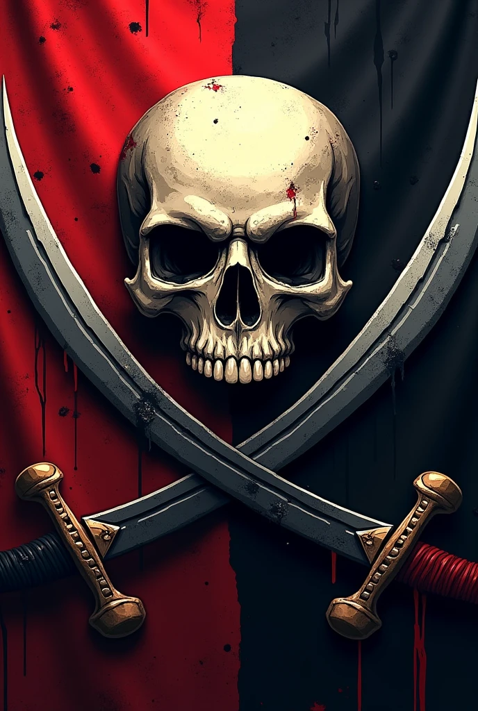 Create a logo for a company with itadori in the shape of a pirate flag 