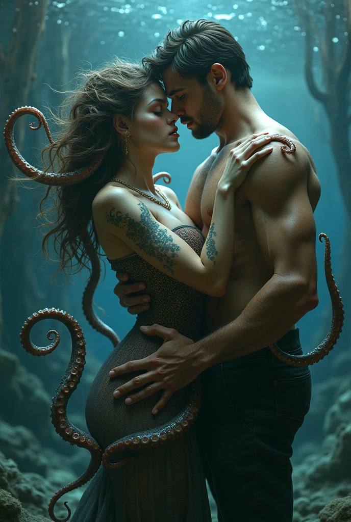 Sexy cirena having sex with a man, nsfw sexy succubus under darker water, succubus kiss of orgasm.