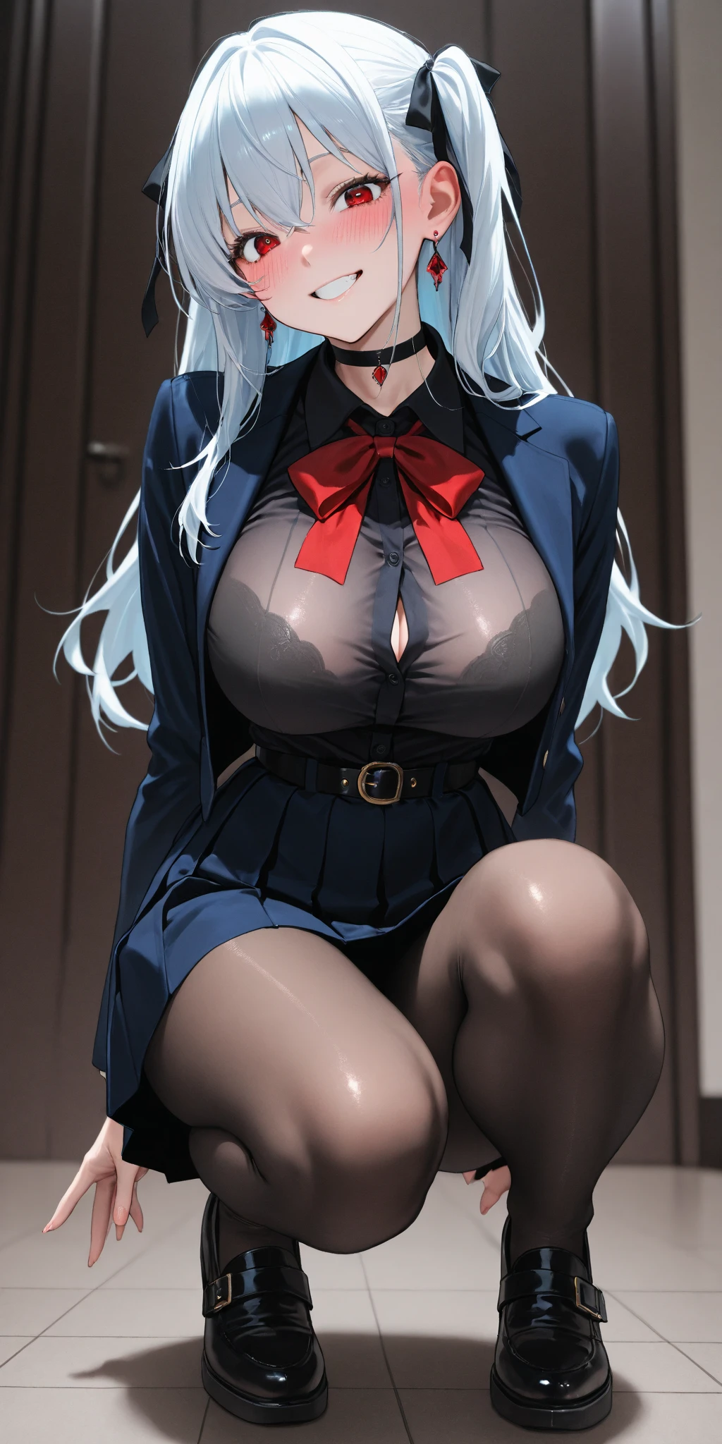 ((8K,RAW photos,top Quority,tmasterpiece)in the breast,(Bare upper chest:2), inside in room, No bra , heavy breath, sexual expression invite,face ,((The blush is violent:1.8,White opaque milk spilled all over the face:2),leges,(((spread their legs,Sit down with your knees bent,Expose inner thighs,Expose deep thighs)))),Orange pupils,beak,(with her mouth open:1.5),Tongue stock,Stick out your tongue ,Wet body,HD RAW color photo professional close-up Photograph,(realisticlying,realisticlying:1.37),(HighestQuali),(Best shadow),(Most Best Illustration),),((Pornography,Raised sexy,超高分辨率,HD CG unified 8K wallpapers,physically-based renderingt,cinmatic lighting),(aegyo sal:1)(grey blazer,Ribbons,sockes,High School Uniforms:1.2),high school classroom, beatiful detailed eyes,Light on the face,((full body shot shot:1.2)),Particularly bright light,(Upper Eye,grinning smile:1.2),shiny skins,((A white wet body is the best:2),(Milk spillage:2,))(thick thight),ulzang-6500-v1.1:0.2,is shy,(flash lights:1.2),NSFW,(puffynipple),((tempting pose:1.2,big breasts enchanting:1.2)),(Idle),Sit at a desk in the classroom,((Good anatomy:1.2)),((Bright and refreshing classroom,The background is blurred out: 1.2)),s the perfect face,cute face,(high-angle shot:2)full bodyesbian((Wet body),(Sprinkle with plenty of milk,)),Attractive female body,big breasts beautiful,The most famous in the world,a constriction of the waist,beautifullegs,Detailed eyes,Brunette wolf girl,Wolf ears,Wolf tail,Short hair,Sexual suggestiveness,Lace panties,((Exposed panties: 2)),Overlooking,looking at viewert,