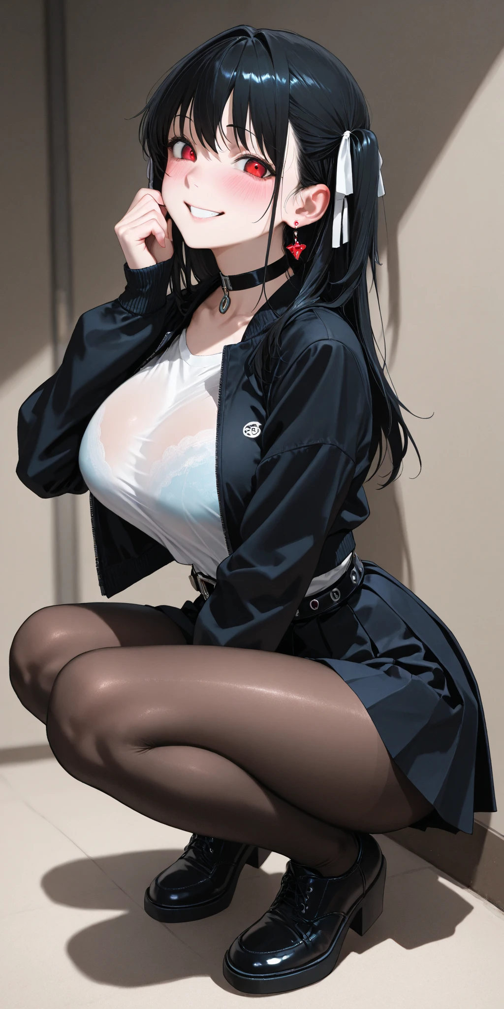 Whole body diagram，Super sexy pictures，Long black hair，Sexy figure，Dark black stockings，A woman in a purple dress, , Detailed anime artwork,，detailed anime art,