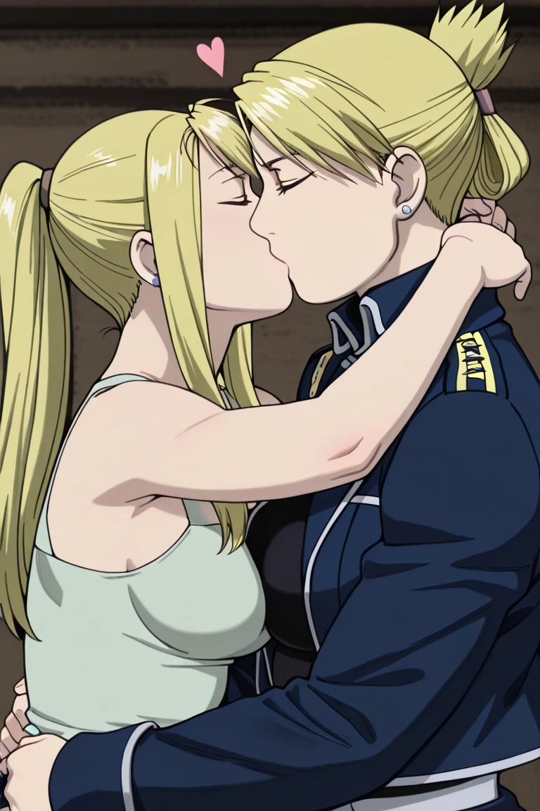 (Young clean sexy 21 year old futanari with torn clothes),(Holding 1 girl from behind and talking in her ear),1girl with prancing ass, futanari picking up girl in lap, 1girl wearing mini white skirt, 40k, photography, masterpiece, best quality, dark gray background, (1girl blue eyes and blonde hair large breasts, sexy body), big ass full breasts, (mini sexy swinging skirt round: 1.3), (white plunging open shirt: 1.3),futanari leaning against her from behind picking her up, grabbing her ass. sensual scene, NSFW,