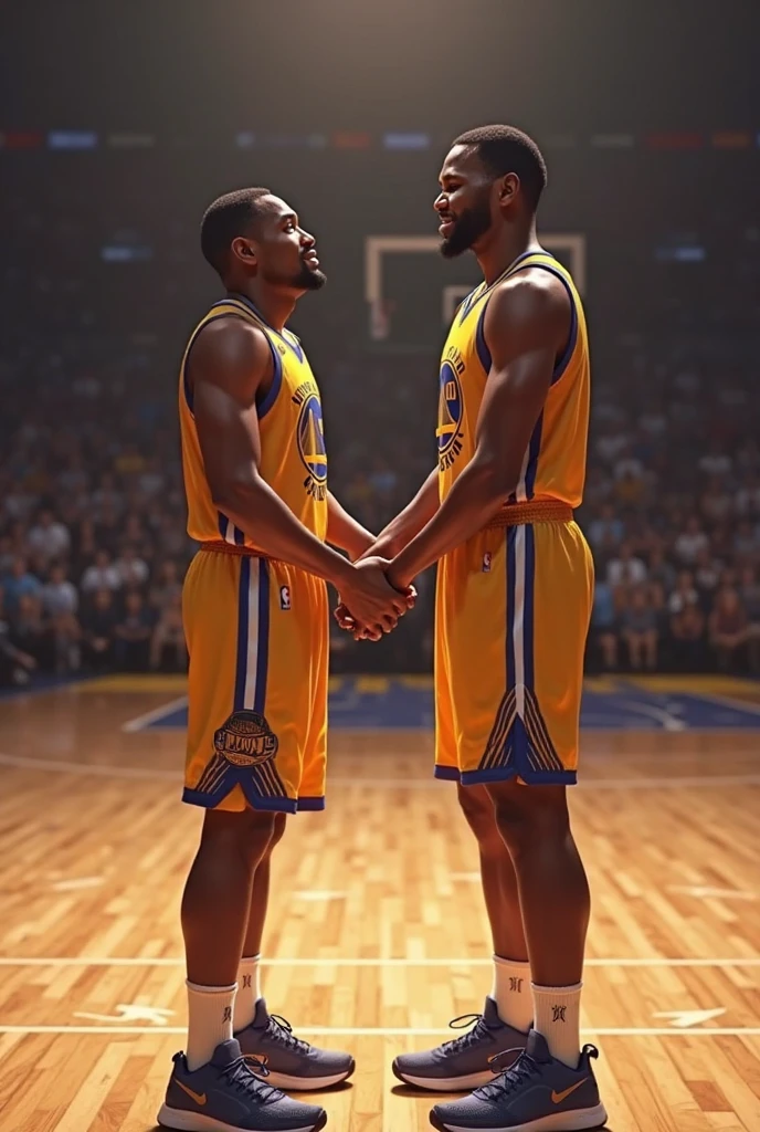 BASKETBALL WOMAN AND MAN WHERE THE TYPE OF CLOTHING THEY WEAR INSIDE THE GAME STANDS OUT, so they look at the audience, and point out the parts of your clothing