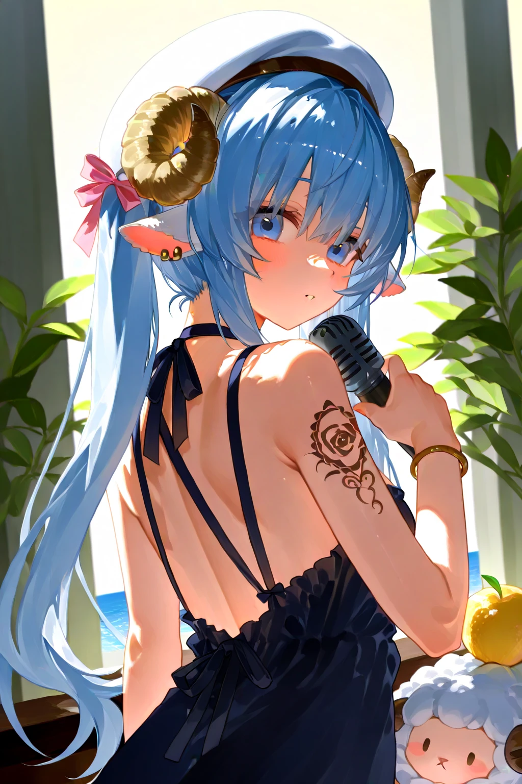 Cute little character in bright 3d with front, dog, Cute little girl, petite,long blue hair, white lingerie, sweet, pigtails, scared, dripping, spread, crying, pov, raindow, gold, high-definition high-quality 4k resolution, bed, vagina, opening, spread, fear, screaming, rape