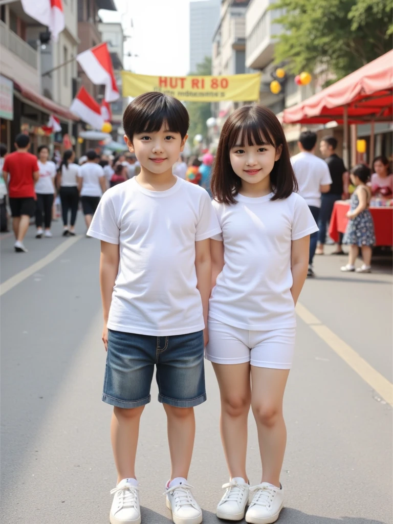 1girl holding hands 1boy,(full body:1.2),outdoors,