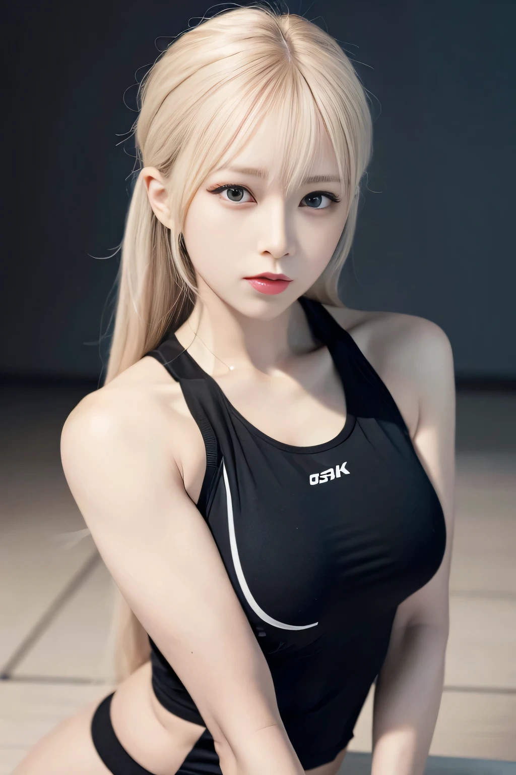 (((forehead、Northern Europe、White、beautiful girl、ホワイトblonde、Blonde、White Background、training wear、cute、young、True Face、Shiny Hair、whole body)))、Tabletop, Highest quality, shape, Very detailed, finely, High resolution, 8k wallpaper, Perfect dynamic composition, finelyて美しい目, Deco Out,blonde, chest, Natural color lip,White Background, random cute poses,