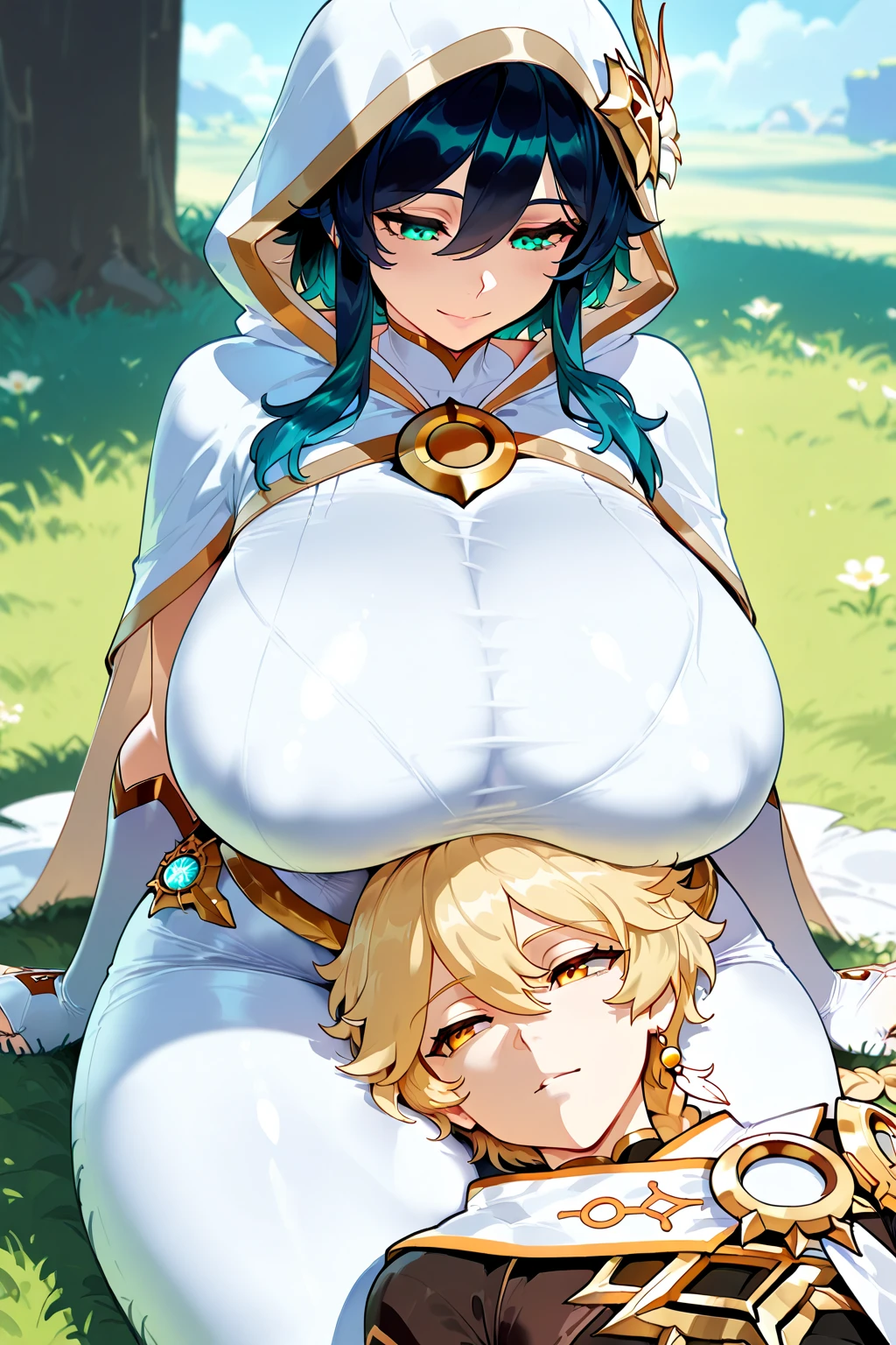 ( kokkoro(princess connect), ), grab Breast, ( girl, pov, hetero, ), princess connect , (masterpiece, best quality, ultra detailed), (detailed breast skin texture, ultra enormous gigantic breast expansion, ),