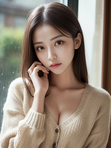 table top、highest quality、figure、 Super detailed、finely、 High resolution、8k wallpaper、Perfect dynamic composition figure、31 year old beautiful adult woman、A neat and clean woman、detailed face、fine eyes、rough skin、faint smile、small breasts、bold sexy pose、winter casual wear、