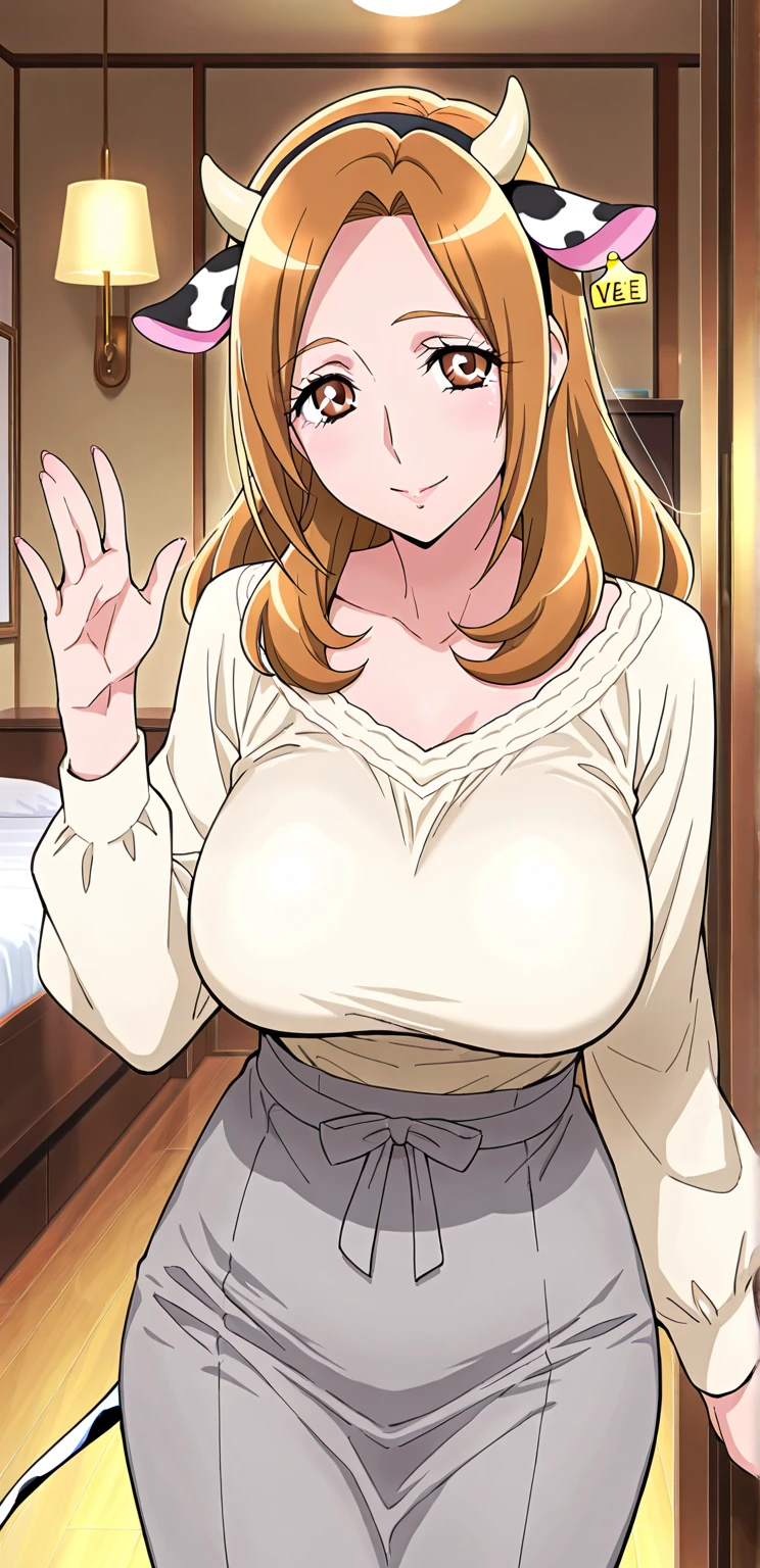 GillyMcrolan, brown eyes, brown hair, medium hair, best quality, masterpiece, ultra-detailed, high quality, 1girl, mature female, beautiful, beautiful and perfect face, smile, open mouth, looking at viewer, (white t-shirt:1.1, pink shorts:1.1), see through, large breasts, cleavage, large ass, curvy body, perfect hands, POV, close shot, from the front, standing, in home, open the door, leaning forward