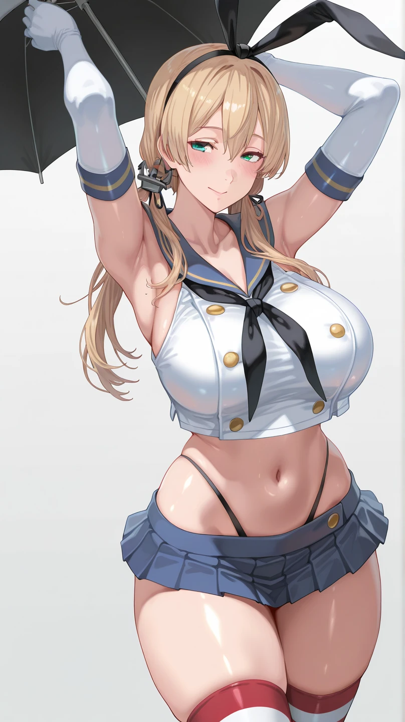 Photorealistic, Show from the hips to the shoulders, fatness, girl,Woman,Female, young,20 years old, absurdly long hair, messy long hair, beautiful detailed cold face, Seductive smile, beatiful detailed eyes, Cavage of logs, Navel, White skin, highleg, Detailed ice, absurderes,High Art, Ridiculous resolution, High resolution, (masutepiece:1.4), super detailed, 1 Awkward Girl, Smooth skin, shiny milky skin, Colossal tits, Big ass , venusbody, doress、thick juicy thighs, --v 6