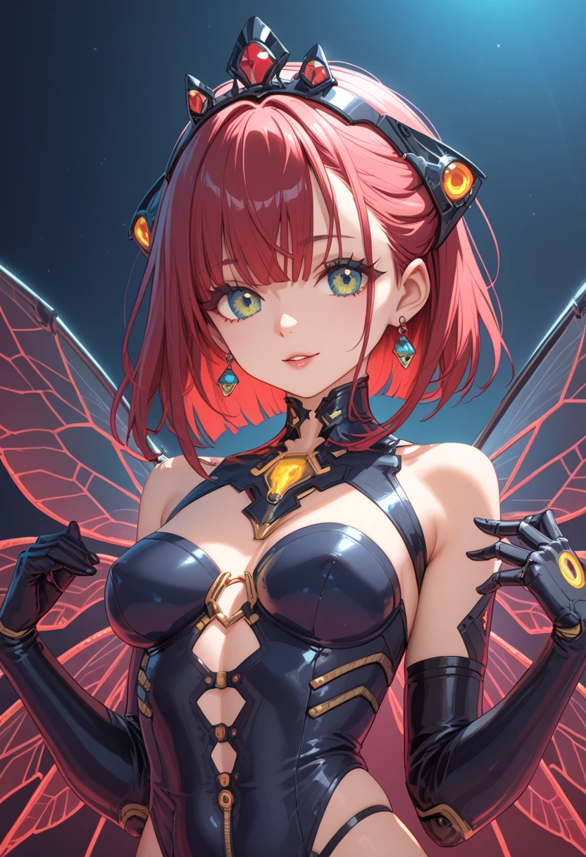 (masterpiece, best quality, highres, absurdres:1.3) (illustration:1.1), (anime:1.2), (art by kantoku:1.2). (short hair:-0.5), (heterochromia:1.2) with red and (yellow:1.05), <lora:hetechro_RY_v100:1.3>
BREAK
1girl, (solo:1.4), medium breasts, (raised fist:1.4), intricate bright (light pink hair:1.3), (very long hair:1.3), (twintails:1.2), (high twintails, long twintails:1.2), (uneven twintails:1.0), purple eyes, (brave, powerful, serious, determined, dominant:1.5)
BREAK
EmbeddedJewel, chest jewel, ruby, (biomechanical armor:1.1), (butterfly pattern mixed with metal:1.35) ,butterfly wings, damaged armor, (leg armor:1.05), groin, (face paint:1.2), (butterfly hair ribbon:1.4), detailed ultra photorealistic abandoned underground facility, cracked walls, fallen wires, scattered futuristic equipment, (indoors:1.2), (underground:1.2), <lora:shadowfix3:0.5> <lora:hyperdetailer_v095:0.4> <lora:EmbeddedJewel:0.6:lbw=1,1,1,1,1,1,1,1,0,0,0,1,1,1,1,1,1> <lora:butterfly_wings_v1:0.85>