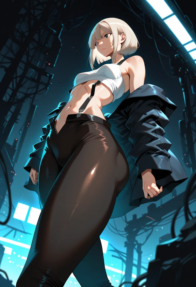 ((La mejor calidad)), ((obra maestra)), (muy detallado:1.3), ...............................................................................................................................................3D, Beautiful (cyberpunk:1.3) Mujer hacker, peinado corto,pelo corto, Volver al visor, cabello grueso, Terminal de ordenador operativo, Pantalla montada en la cabeza, computer server, Pantalla LCD, fiber optic cable, Logotipo de la empresa, HDR (High Dymanic Range), Trazado de rayos, NVIDIA RTX, Super resolution, Irreal 5, Subsoil Scatter, Textura PBR, Post-procesamiento, Anisotropic filtering, profundidad de campo, maximum sharpness and sharpness, Texturas multicapa, Albedo y Highlight Maps, Sombreado de superficies, Accurate simulation of light-material interactions, proporciones perfectas, Renderizado de octanaje, duotone lighting, ISO bajo, balance de blancos, Regla de los tercios, amplia apertura, 8K RAW, efficient sub-pixels, sub-pixel convolution, glow particles, dynamic pose