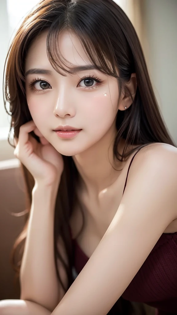 Tabletop, highest quality, figure, Super detailed, In detail, High resolution, 8k wallpaper, Perfect dynamic composition, Beautiful fine details , Hotel(but), Sexy Face,A face of ecstasy,The face at the peak of sexual arousal,Sex-excited face
