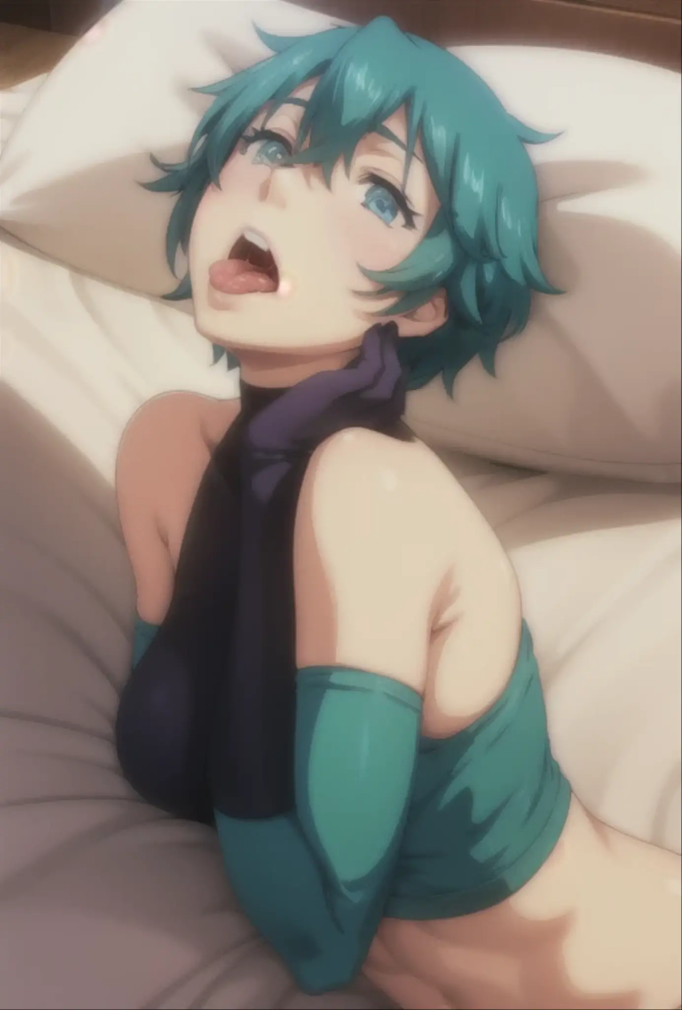 NSFW,masterpiece,Highest quality,High resolution,Super detailed,Sinon\(Sword Art Online\), Fingerless gloves, Long sleeve, Short shorts, hair ornaments, Hair Clip, Green knee socks,Thigh straps,(Ahegao),Embarrassed,excited,(Estrus),blush,Sweat,(orgasm),Climax,(Squirting),heart,(Middle-aged men),Having sex,Insert,Creampie,Cyberpunk city,Love Hotel,Lying down,With legs apart