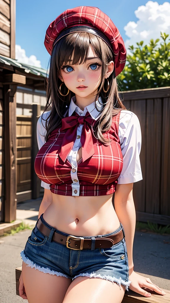 very cute and beautiful girl,(highly detailed beautiful face),(smile),blush, cowboy shot, BREAK standing, (skirt lift:1.3), show off panties, panties pull, (white panties), hair ribbon, black hair, black dress, (school uniform), (shuuchiin academy school uniform), long sleeves, armband, ribbon, (red ribbon, neckband), BREAK flower garden, narrow stone pathway, shrubbery, distant trees, (best quality,masterpiece:1.0), absurdres, highres, ultra-detailed, extremely detailed,32k,8k resolution, intricate details, cinematic scene, detailed background, solo, dynamic angle,(open shirt:1.8),(show off nipples:1.6), (exposing bare breasts:1.3), (exposed chest:1.3), (no bra:1.3),(very flat chest1.6),(very short miniskirt1.6),belly button, (white string panties1.6),