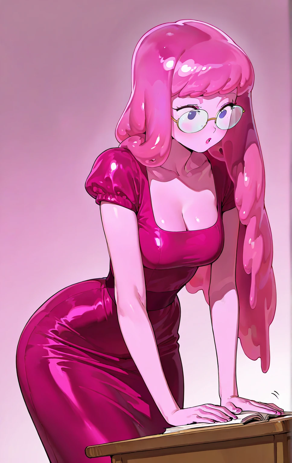 <lora:apple_v2:0.7>,full_body,closed_eyes,solo,pink_hair,hairband,glass_slipper,bare_shoulders,very_long_hair,facing_viewer,petals,pink_theme,highres,eyelashes,absurdres,flower,pink_dress,sparkle,pink_flower,1girl