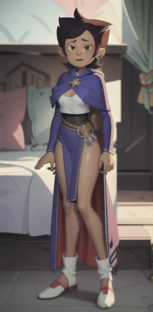 full body female (Warhammer Art Style, Adepta Sororitas, Battle Sister, White hair, bob haircut with bangs. 16k ultra hd, portrait), holding hands a bouquet (both hands) photorealistic, fullbody, bedroom background, royal bedroom, black gloves, black socks, tiara, white hair, laying down on bed, red cape, yellow bikini, high heels, raw photo, DSLR, 8k, 4k, UHD, DSLR, high quality, soft lighting, nikon, canon, hands on hips. red tattoo on belly