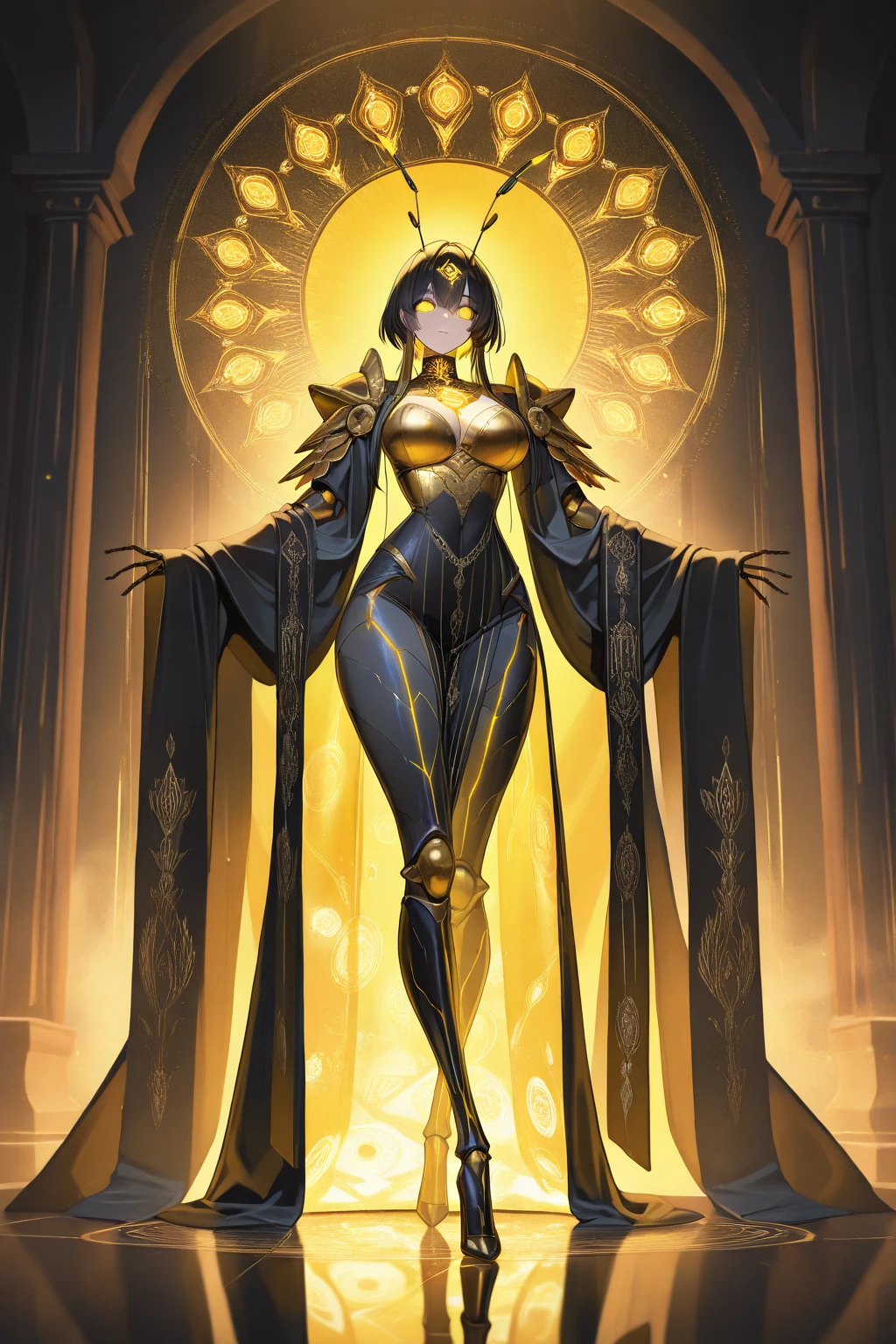 L'image dépeint une scène de fantasy médiévale sombre, avec une atmosphère royale et menaçante. Elle montre une figure musclée assise sur un trône orné, vêtu d'un manteau rouge à capuche et d'une armure partielle, exposant son torse. Ses yeux intenses et perçants renforcent sa présence menaçante. Autour de lui, plusieurs autres figures capuchonnées sont assises ou debout, chacune avec des expressions sérieuses, engagées dans ce qui semble être une réunion ou un conseil solennel dans une pièce au château, faiblement éclairée.
Les murs en pierre sombre, la lueur vacillante des bougies et les meubles en bois élaborés accentuent l'ambiance gothique. L'une des figures à l'arrière-plan porte une couronne et semble être une figure d'autorité observant le personnage central. L'ensemble de l'image suggère de l'intrigue, des luttes de pouvoir et des complots sombres, se déroulant dans un monde de haute fantasy.