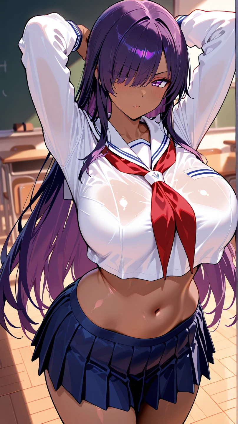 girl defeats man, girl kills man, girl is bullying a man, femdom, queen, girl is separated by blood from man, Blood on the belly, girls has big breasts, giri is curvy, girl is tall, girl has sword with blood, girl cut off head of man, girl exposes belly, shot from below