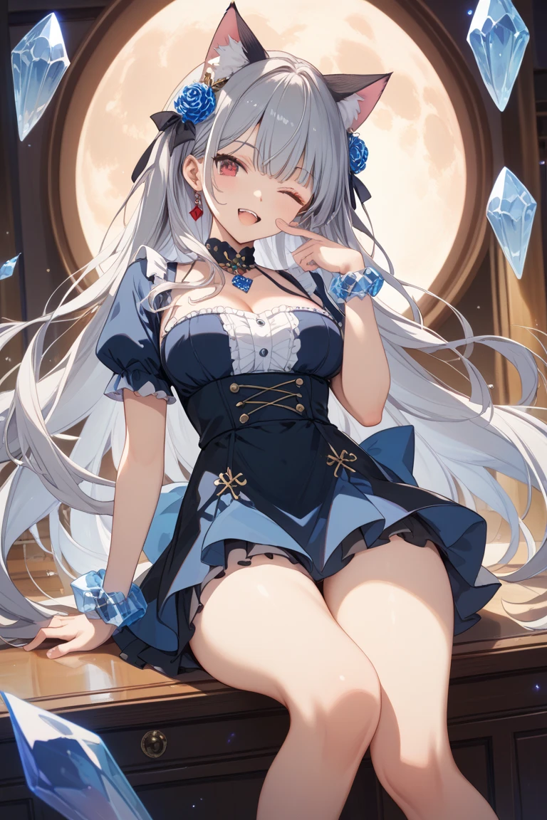 Highest quality I have long hair Sakuya Izayoi Odd Eye Gray Hair knife Maid