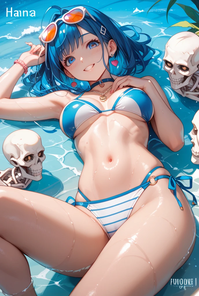 blush,White Bikini,Mitsukai Skull,Sandy Beach,