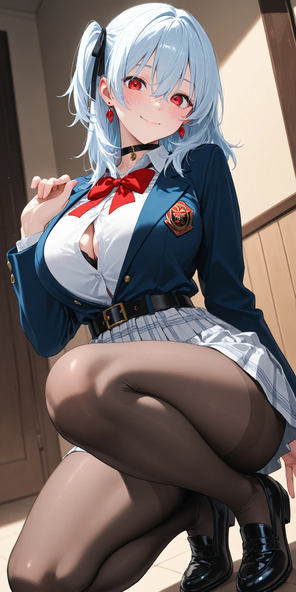 (Photorealistic:1.8, highest quality:1.8,8K masterpiece:1.8,High resolution,Mastepiece:1.8,RAW Photos,Cinematic lighting、lighting from behind),No split screen、morning、maid Cafe、（1 female shop assistant)、(Soryu Asuka Langley)、Knee Shot、Angle from below、
（choker、Medium chest、Beautiful hair ornament、Maid clothes、exy uniform showing the underside of the chest）、(((Underboob)))、Bust Shot、(cameltoe)、
(short hair、Beautiful, shining crimson, blue, white and silver hair:1.5)、Beautiful and detailed blue eyes、Beautiful lip、Detailed correct finger、Realistic:1.3、Open mouth smiling、looks fun、holding a coffee cup、Random Pause