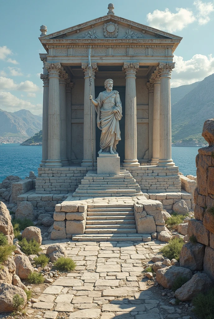 Stoic Gricki Stock
which is the Greek historical status with
Hercules style profile muscles
8K cinematic and dark background