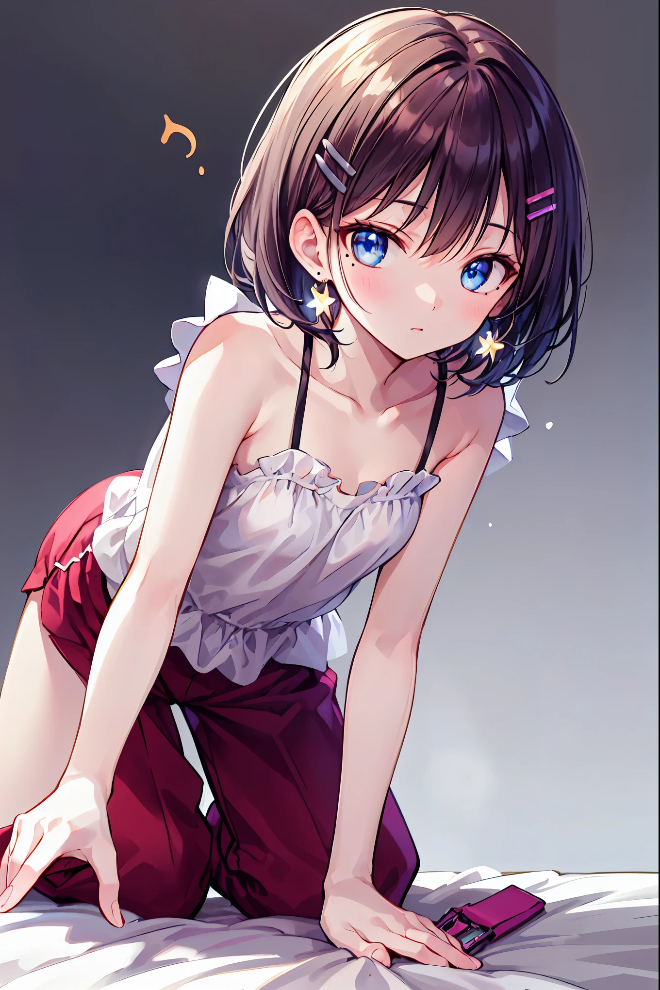 1 Girl,Nishino flower\(umamusume\),umamusume,shiny skin,sweat,blush,large breasts,sundress,white dress,see-through,standing,skirt pull,looking at viewer,water,sea,cowboy shot,masterpiece,best quality,very aesthetic,mid,absurdres,
