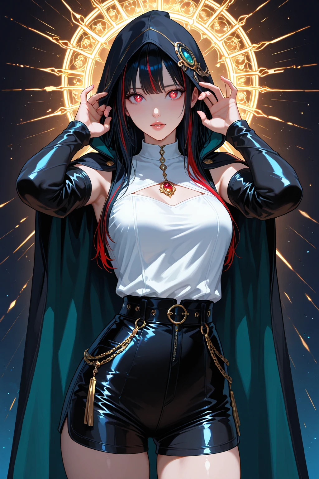 Girl with long black hair, Detailed Brown Eyes, Wearing Red Glasses, Soft Smile, Half Profile, (Ultra High Resolution), Half Profile, Night Sky in the background,(Ultra Realistic), (Illustration), (High Resolution), (8K), (Very Detailed), (Best Illustration), (Beautiful and Detailed Eyes), (Best Quality), (Ultra Detailed), (Masterpiece), (Wallpaper), (Detailed Face), Fine Detail, Solo, One Girl