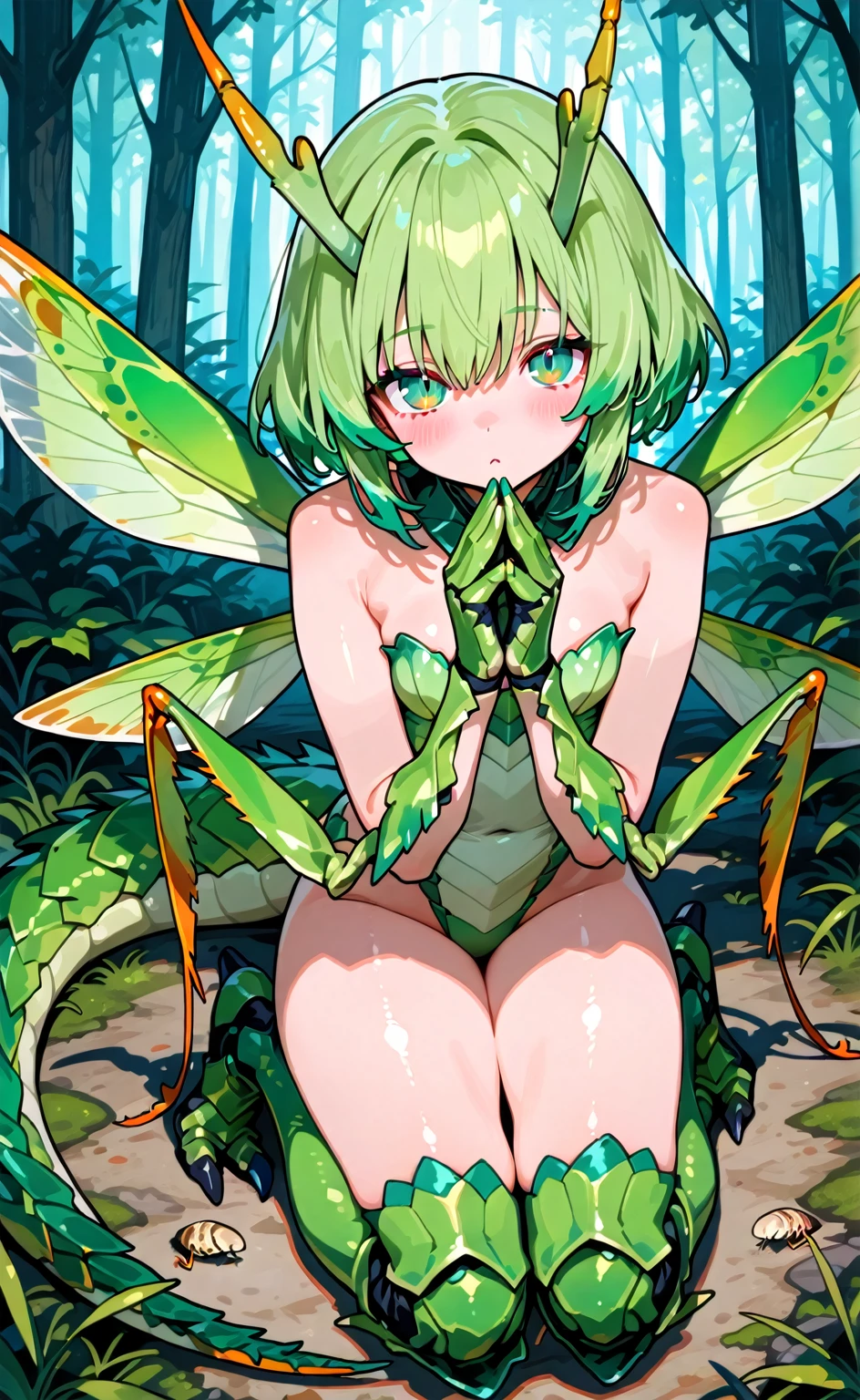 highest quality、Super quality、16k、solo、fluffy、cute、Furry、(A sparkling fantasy world where super cute beast girls jump around happily)、Pink Hair、long hair、Completely ?????、Long saggy small breasts、Huge nipples、Upturned nipples、Wide-open legs、(?????? with insects)、(Insect ????)、(Fertilization)、(Fertilizationする卵細胞)、Insect wings、(Insect limbs)、(Compound eyes)、(Mantis abdomen)、(Expanded female reproductive organs of a praying mantis)、(The expanded ovipositor is directed towards me.)、Insect shell、Larva、(Insect Seedbed)、(My stomach is torn open by a wireworm)、(hysterectomy)、(Inside Out)、(Larvaが沢山詰まった??)