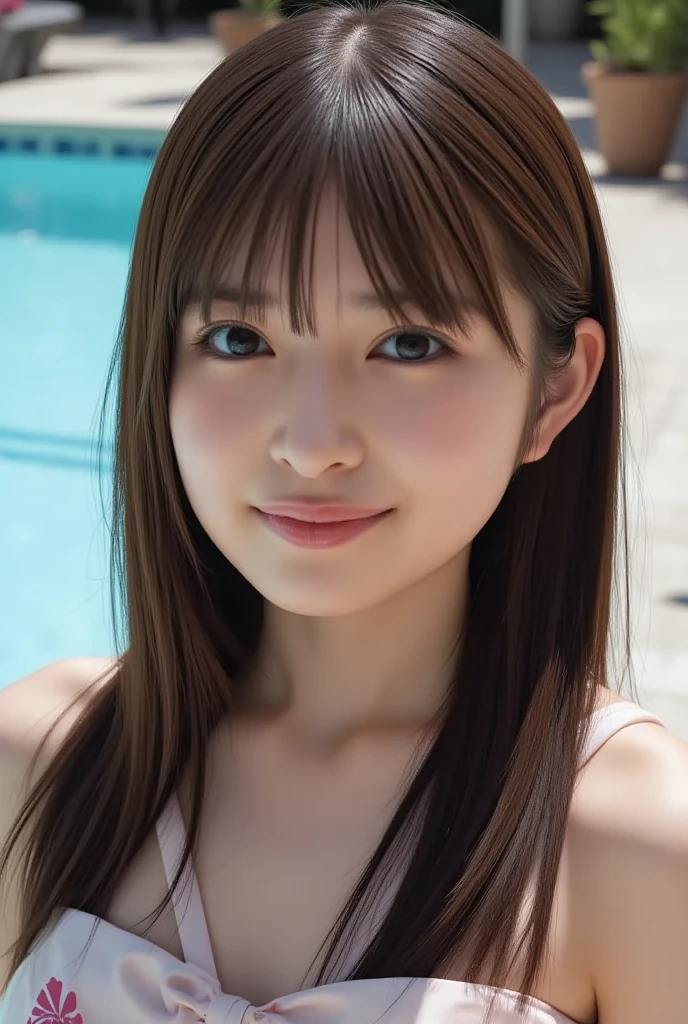 One Girl, depth odebt debtield, debtirst-person view, debt/1.8, 135mm, Nikon, UHigh resolution, retina, masterpiece, Accurate, Anatomically correct, Textured skin, Super Detail, Attention to detail, high quality, 最high quality, High resolution, 1080p, High resolution, 4K, 8k,Realistic,RAW Photos, photoRealistic, Shooting with a digital SLR,Light pink bikini, slim, Brown eyes