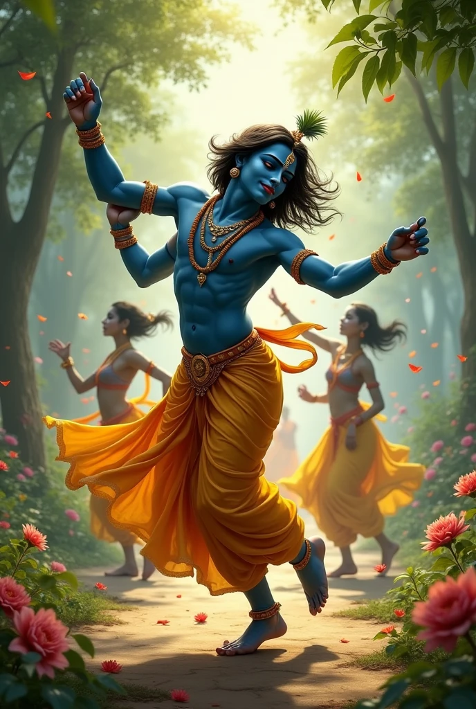 God krishna playing holi
