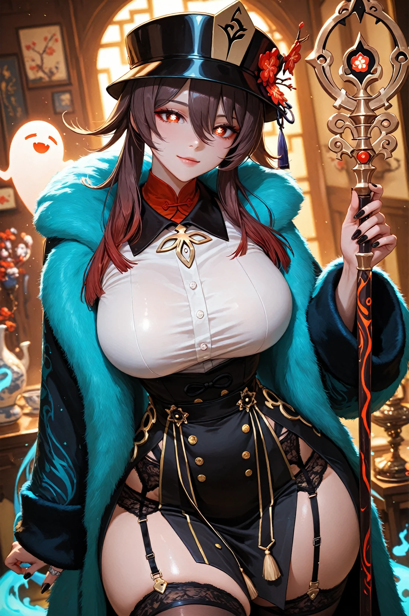 junkotvv como rosariadef rosariarnd rosariafreespirit pelo pelo largo (ojos rojos, orejas de gato) big breasts hair ornament jewelry hair between eyes,Hija,chica adolescente,teardrop,llanto,desgarrado,correa de cadena,behind the arm,kneeling down,encadenar,bdsm,coletas altas