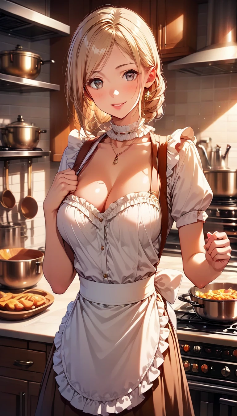 cecily,<lora:Cecily-15:0.75>,solo,large breasts ,long hair ,apron