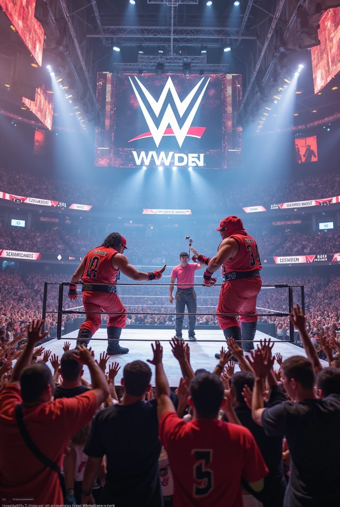 WWE_Ring,ring, <lora:WWE_Ring:0.85>,(pink light:1.1)