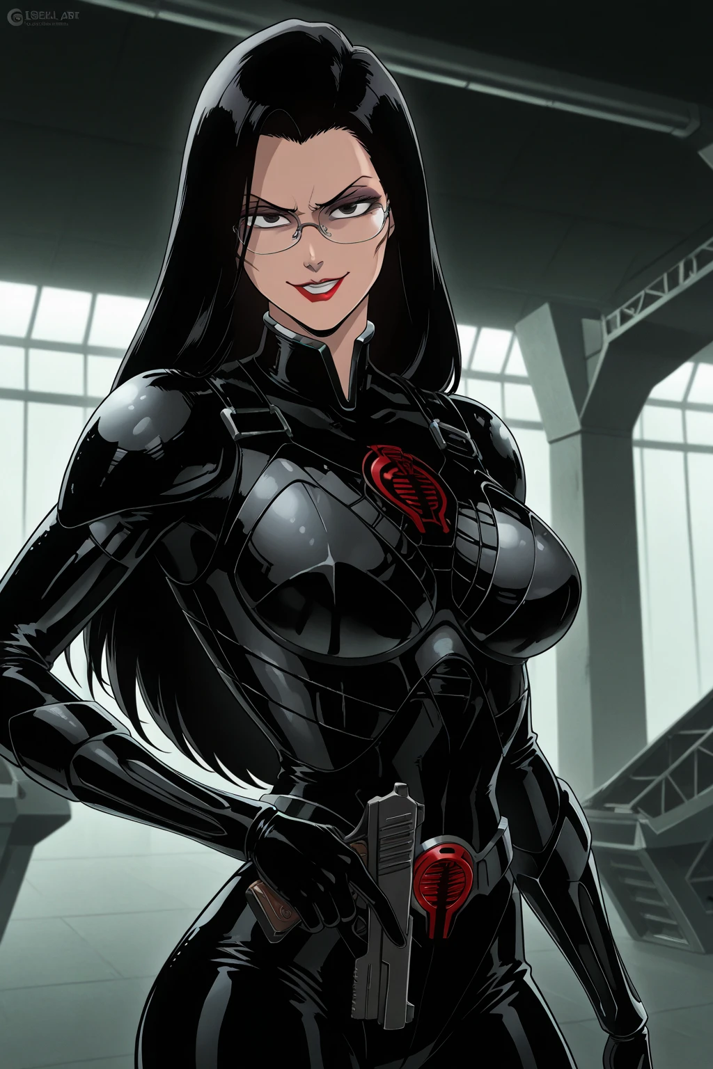 DC Comics, dressed as a Goth girl, by Adam Hughes and Geiger, g.i. joe baroness, (sexy), , detailed background , very close close-up , face detail, perfect eyes ,perfect body, perfect hands 