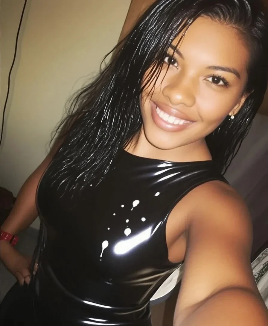 Showing off her big tits all wet full of horny