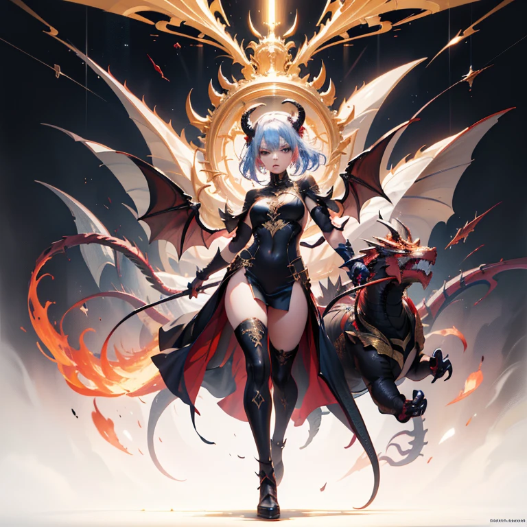 reptile、Phantom Beast、Divine Beast、quadrupedal walking、The dragon、immensity、Beautiful fece、Glowing scales、Circle of angels overhead、Stand on the Ground、large wings、menace、red clay、lava、volcanoes, Open mouth, tusk, Saliva, Tongue out, tusk, long tongue, tusk, Motion Blur, chromatic abberation, bloom, One-person viewpoint, nffsw, retinas, masutepiece, ccurate, Textured skin, Super Detail, high details, High quality, awardwinning, Best Quality, hight resolution, Anatomically correct