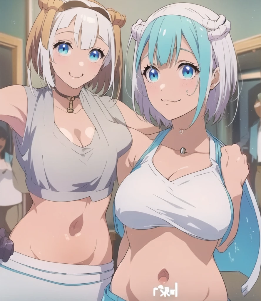 (nsfw), (curvy, Slender), symmetrical_docking, 4 grandma, 1girl, Izumi Sagiri, eromanga sensei_1girl, Senju Muramasa, eromanga sensei_1girl, yamada elf, eromanga sensei, docking, (beautiful details eyes, tareme), (bent over), (long breasts), (Naked Towel, (see-through Naked Towel, 粘着性のあるNaked Towel)) , black thigh highs, Highest quality, Super detailed, masterpiece, Ultra-high resolution, 8k,