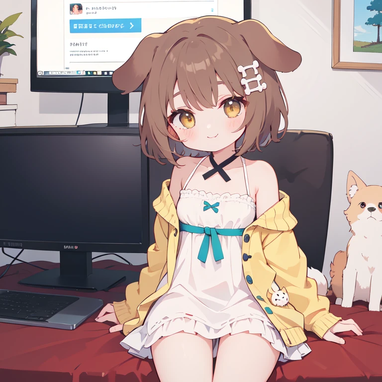 cowboy shot,on the bed,pale colors,(flat colors 0.05),(black outline),illustration,18 yo,(girl 1.1),brown hair,medium hair,straight hair, side braid ,tareme,big eyes,dark brown eyes,(scrawny),(small breasts 1.4),Camisole pajamas,raised shirt,pants down
,Lounge shorts,nsfw,(heavy breathing 1.5), ?????????, female masturbation, pussy, (pussy juice:1.5),girl trembling with sexual climax ,embarrassed,blush, ahegao,headphone, pc, monitor, (standing microphone:1.3), (darkness room:1.5) ,(sitting on chair:1.3) ,open mouth