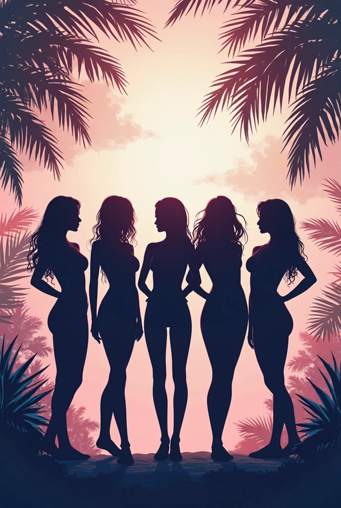 Create a line drawing in the Kulen style (Semi-realistic style) with a typical Brazilian woman with a golden skin tone of 3/with 4 angles, to make it look like a sexual innuendo