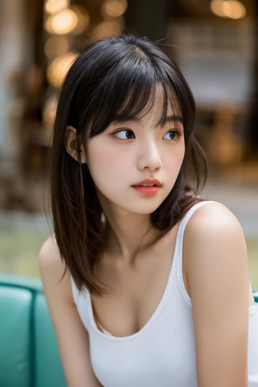 Random Pause, Mix 4, (8K, RAW Photos, Highest quality, masterpiece: 1.45), (Realistic, photoRealistic: 1.37), one girl, cute, Cityscape, night, rain, Wet, Professional Lighting, Photon Mapping, Radio City, Physically Based Rendering, Gradient black hair, Gray Hair, Short Curly Hair, good looking, girl, Deep V-neck slip dress, Pale skin, Highest qualityの写真, High resolution, 1080P, (Clear Face), (Detailed face description), (Detailed hand description), (masterpiece), (Exquisite CGI), Extreme light and shadow, Disheveled Hair, masterpiece, Rich details, (Beautiful Faces), (Highest qualityの写真), (masterpiece), (Fine grain), Look in front of you, Thin clavicle, (Large Breasts:1.5),