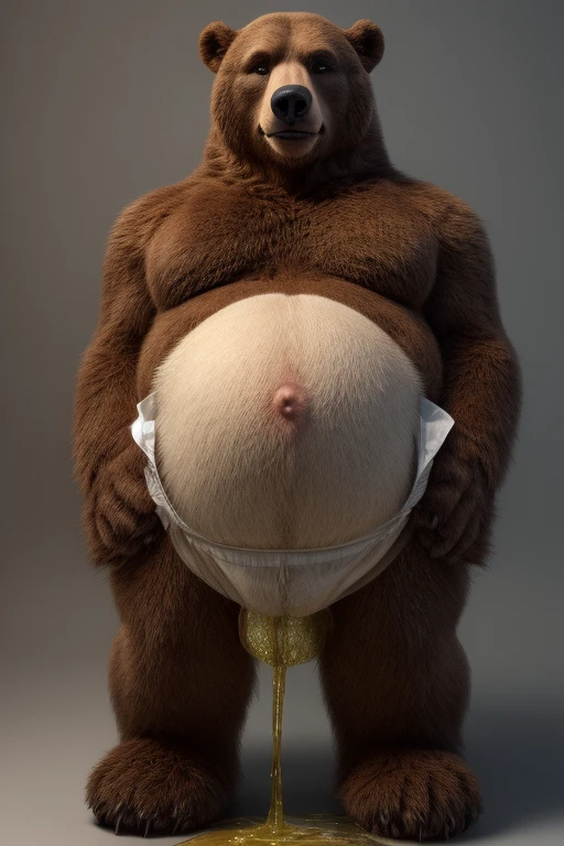 Black bear beastman。
Big muscles。Big Belly。thick limbs。The whole body is covered with black hair.。Hairy。
White loincloth。bulge。Upper body naked。
grassland。sweating。Realistic。Low - Angle。Gentle expression。