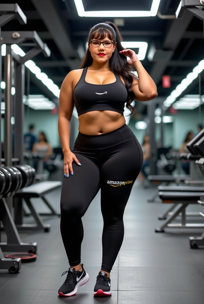 Girl with beautiful curves and gym clothes