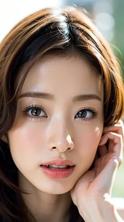 (masterpiece),(Highest quality:1.2),(Very detailed:1.2),(High resolution),(Photorealistic Stick),(RAW Photos),8K,Backlight,(Depth of written boundary),(Sleek lighting:1.2),Close-up of a naked woman,Soft portrait shots,Beautiful Japanese Women,Gorgeous face portrait,(Eye light,Sharp pupils,Detailed eye drawing,)Very beautiful face,(Detailed skin texture:1.3),Beautiful portrait,A lovely and delicate face,Beautiful young Japanese woman,Look this way,front,(POV shot),(sleepy)