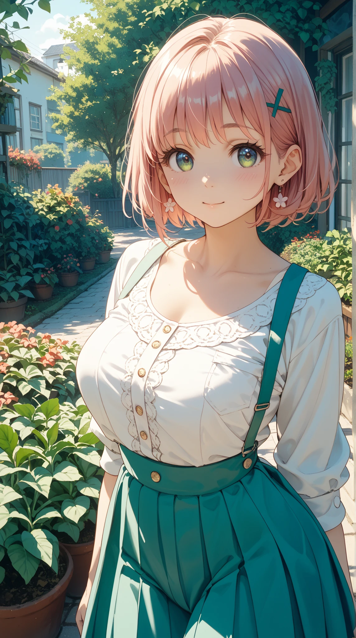 (Masterpiece, BestQuality:1.3), (ultra detailed:1.2), (hyperrealistic:1.3), (RAW photo:1.2), High detail RAW color photo, professional photograph, (Photorealistic:1.4), (realistic:1.4), professional lighting, perfect , (Big Breasts:1.2), (blush, detailed face), (cheerful Smile:1.5), Trending Hair&Trending Hairカラーをランダムに, earrings, necklace, bracelet, sexly,  sexly, Random sexy gravure poses, (A beautiful pink-haired woman wearing a red tank top and shorts、She is smiling and posing sexily while playing with a frisbee in a spring field.。:1.3)