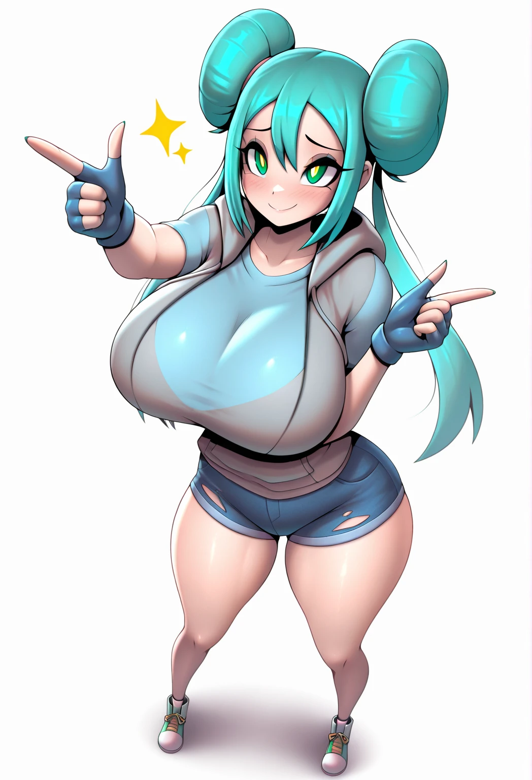 My name is Yukiko.I am a white test woman with long light blue hair,red eye color.I am 1.62 cm tall . dressed with only a star sticker on my nipples and a yellow string thong . With huge breasts measure 200 cm, waist 40 cm and my hips 200 cm